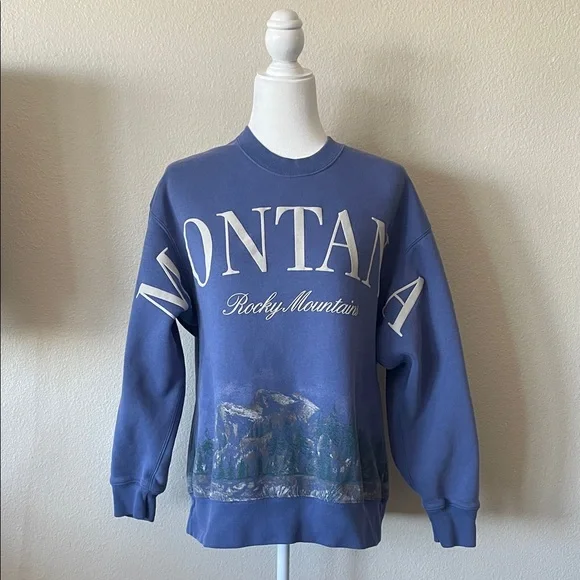 Abercrombie & Fitch Montana Rocky Mountains Graphic Crewneck Sweatshirt Size S - Picture 2 of 9